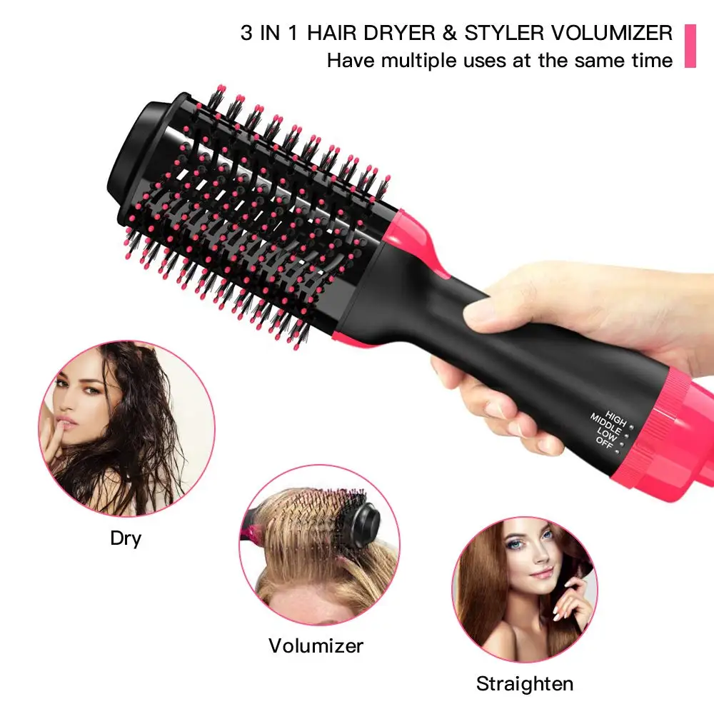 

Professional Hair Dryer Brush 2 In 1 Hair Straightener Curler Comb Electric Blow Dryer With Comb Hair Brush Roller Styler Tools