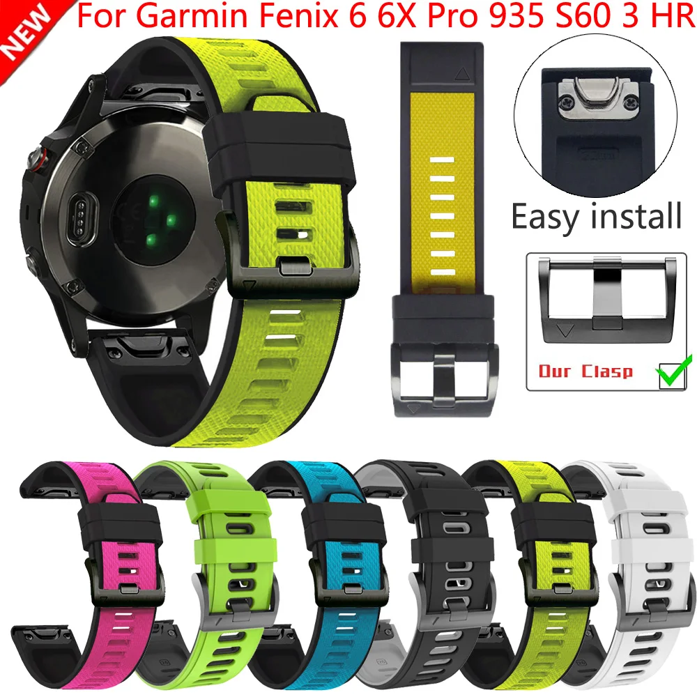 26 22mm Quickfit Watch Band Strap For Garmin Fenix 6 6X Pro Silicone Easyfit Wrist 5X Plus 3HR smart Accessories | Электроника