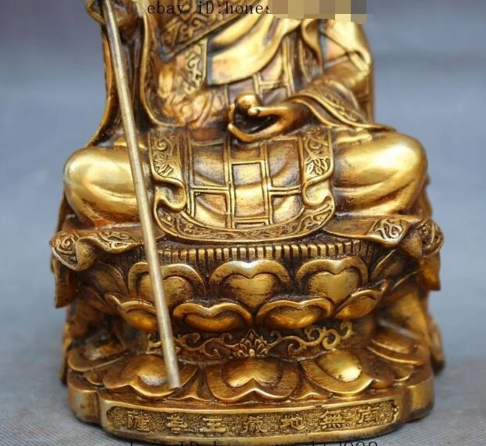 Тибетский буддийский храм Joss Bronze Gilt Jizo Ksitigarbha статуя Будды Бодхисаттва