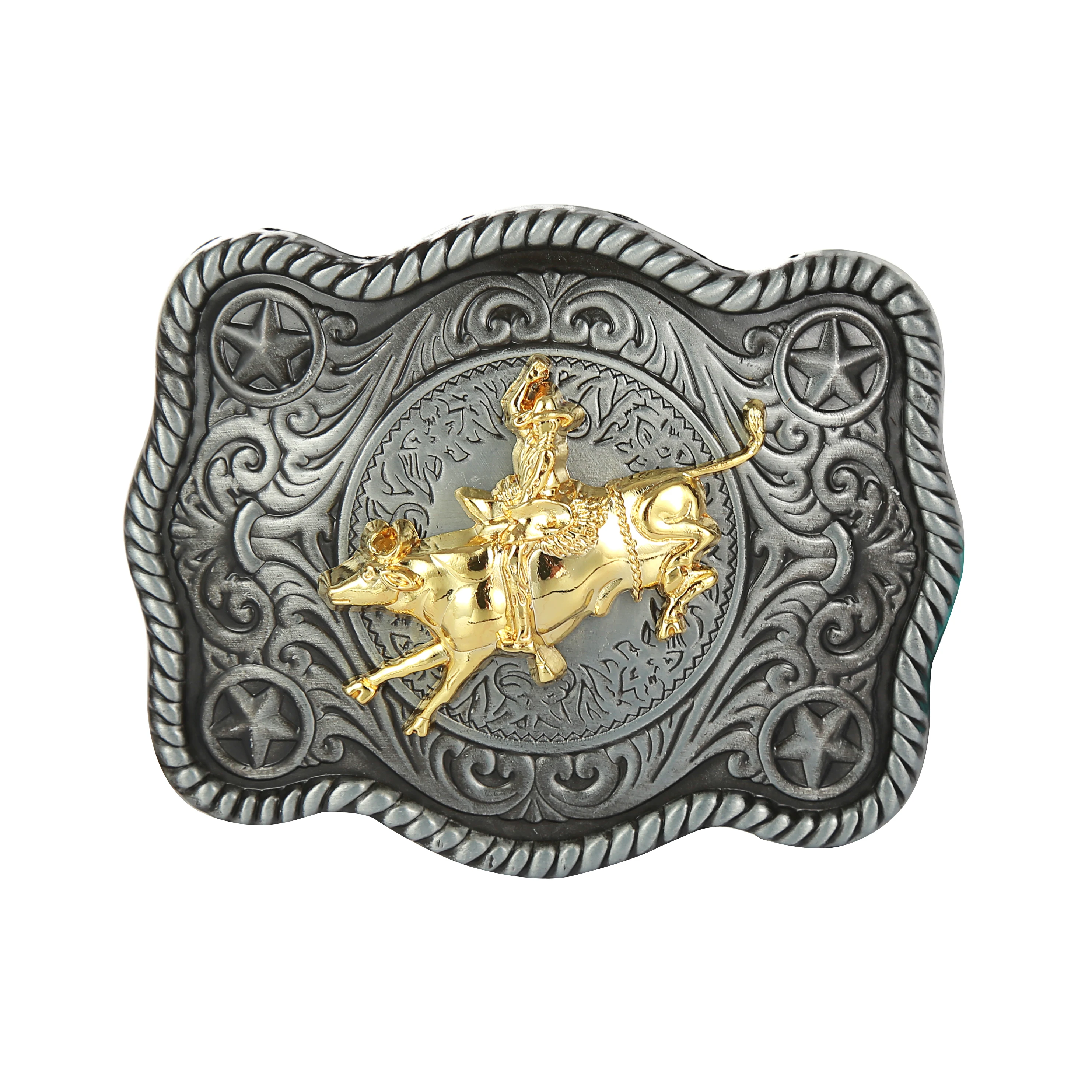 Cowboy Bull Riding Men's Belt Buckle 1