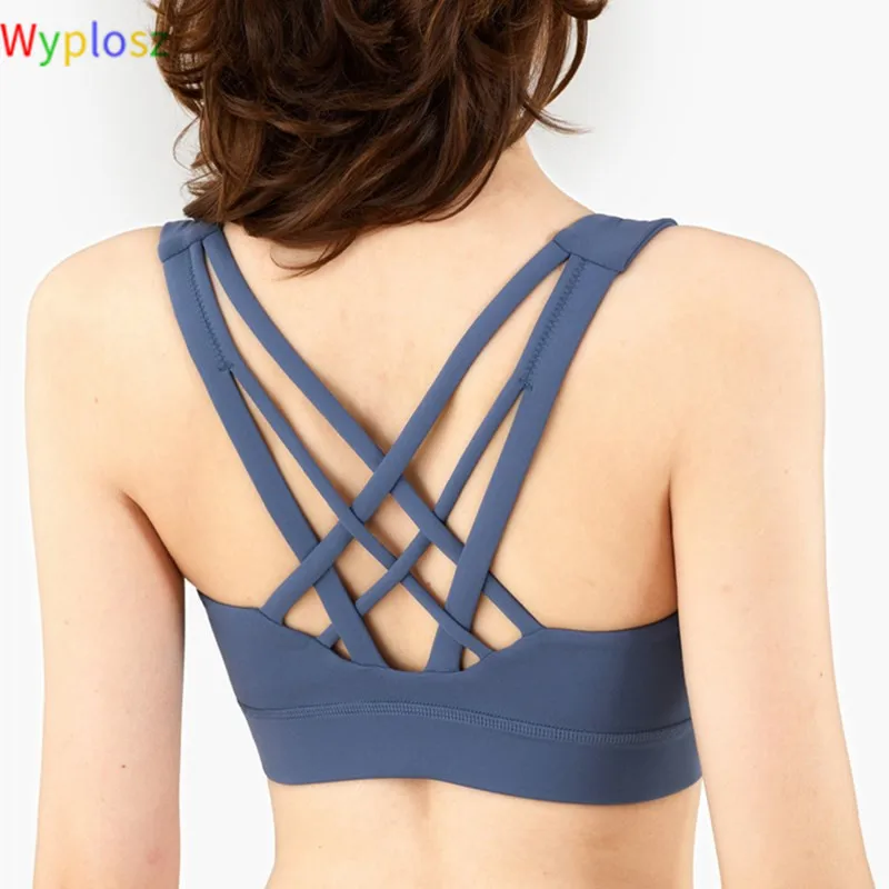 

Wyplosz Nude Tight Fitness Sports Bra Run Sports Top Sexy Sports Bra For Women Six-band Cross Elastic Crop Top Push Up Brassiere
