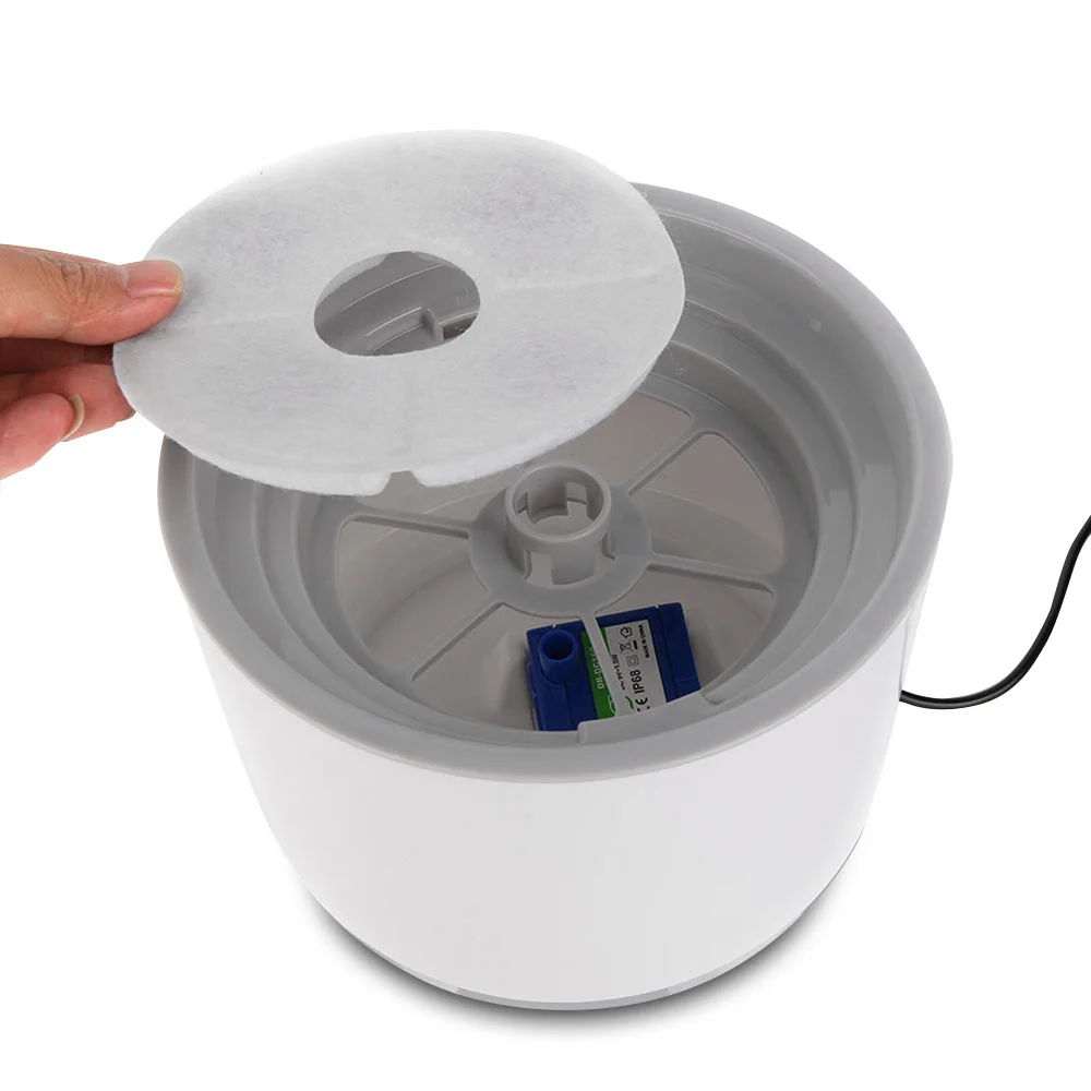 2.4L Automatic Cat Water Fountain Cat Feeder Drinking Bowl Electric Pet Water Dispenser LED Power-off with Luminous Cat Drinker
