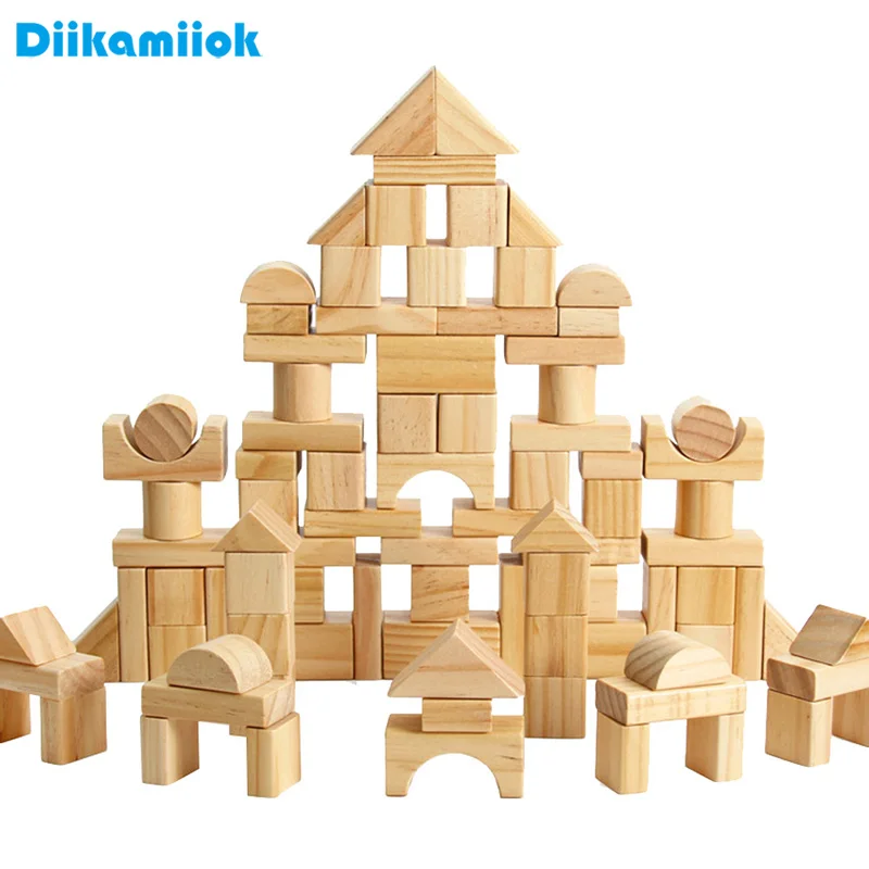 Children Baby Toys Kids Building Blocks Geometric Stacker Toddler Wooden S 
