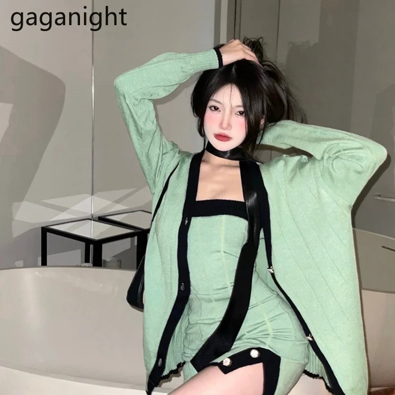 Gaganight Женский комплект из двух предметов Осень-зима 2021 новый вязаный кардиган