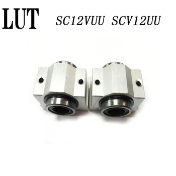 

High quality 4pcs/lot SC12VUU SC12V SCV12UU 12mm CNC pillow block linear slide for CNC router XYZ table 12mm bearing bushing