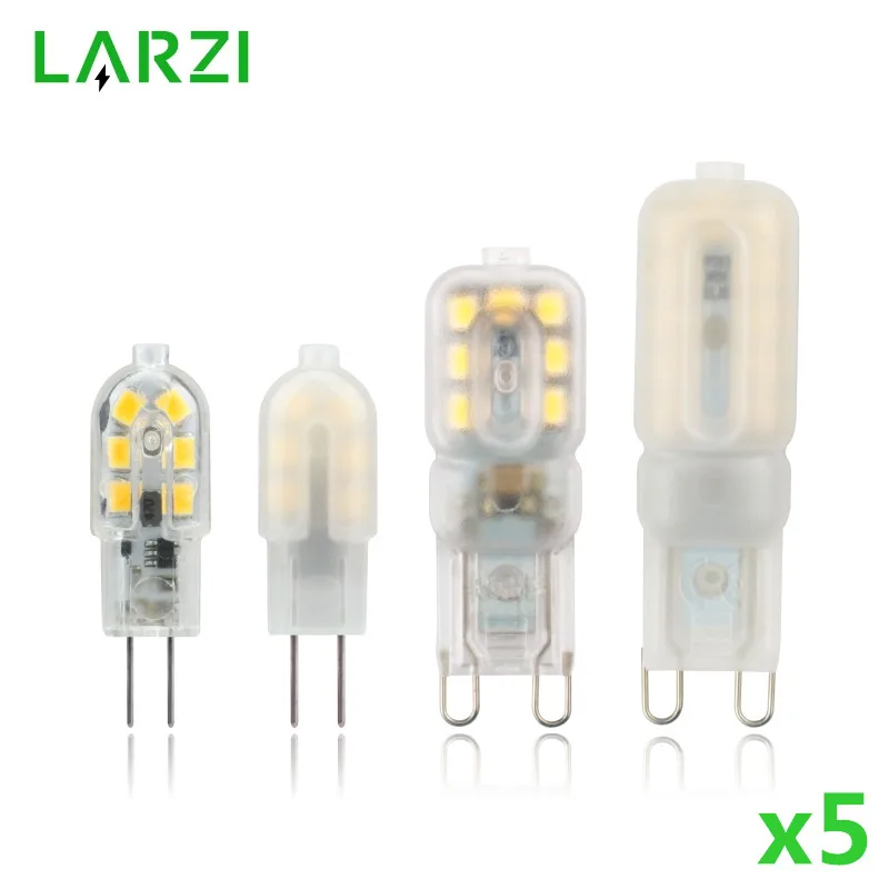 Светодиодная лампа G4 G9 SMD2835 5 шт./лот 3 Вт 220 В переменного тока 12 постоянного