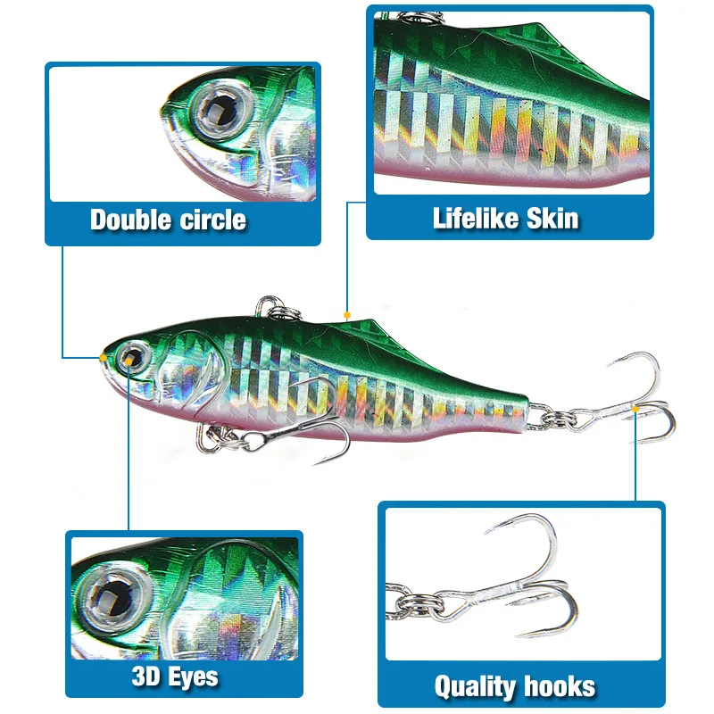 Рыболовные приманки 7,5 см/24 г Leurre Souple Esfishing Jig Fishing Jig Spinner Tackle Sinking Jigbait Vibe Metal Vib Lure