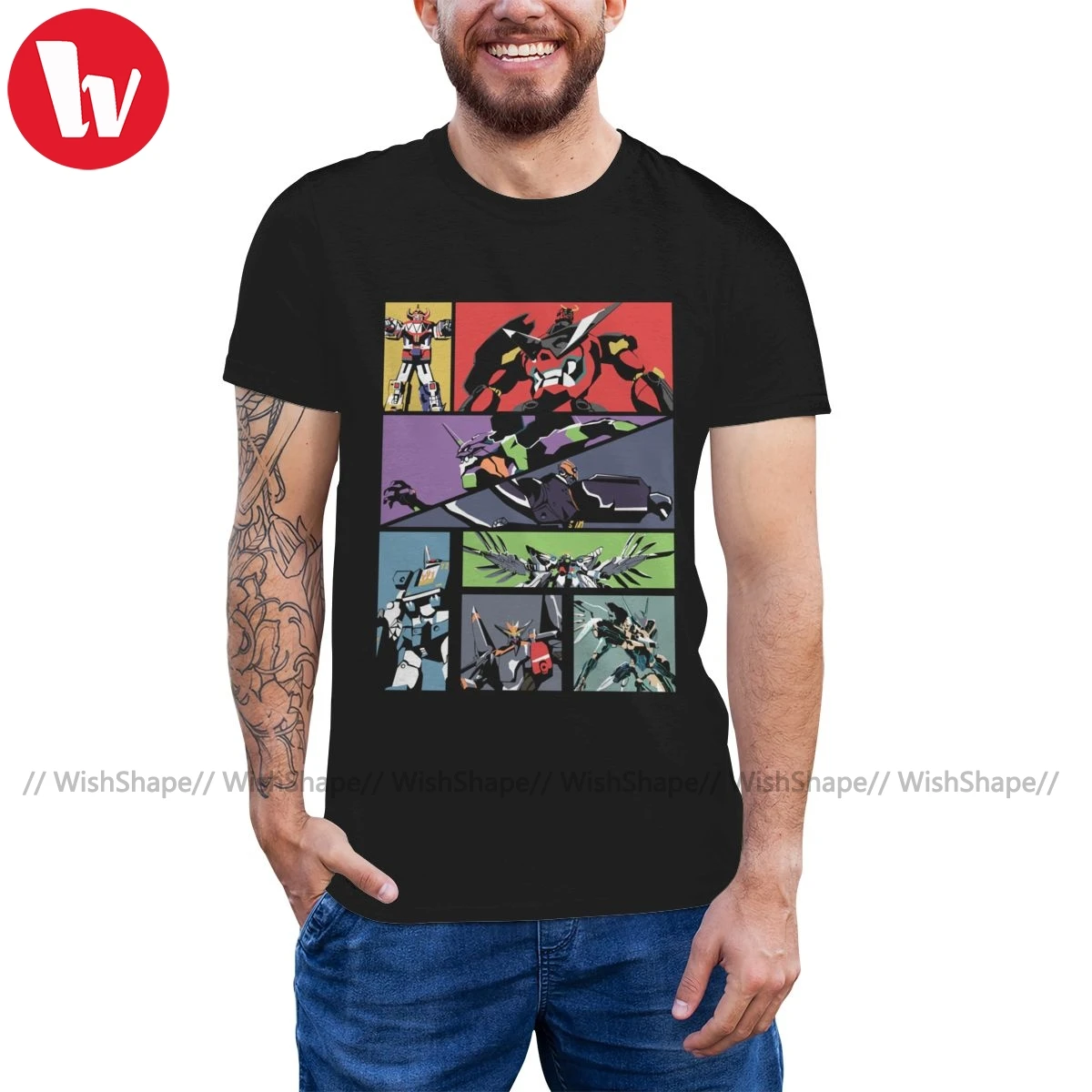 

Gurren Lagann T Shirt Super Robots Classic T-Shirt Male Funny Tee Shirt Print Big Short Sleeves Tshirt