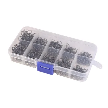 

210 pcs Stainless Steel Fishing Swivel Snap Rolling Swivel Connector hooked Snaps Pin Ball Bearing Fishhook Lure Tackle Kit