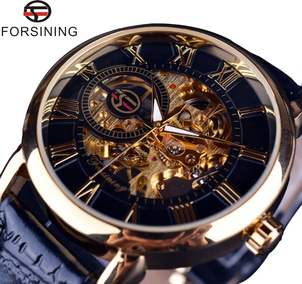 

Mens Fashion high quality military watch movement hollow through bottom mechanical manual mechanical watch