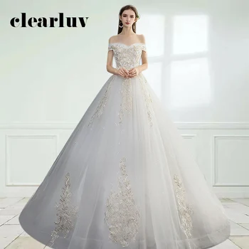 

Appliques Wedding Dress DR707 Short Sleeve Formal Bridal Dresses Embroidery Lace Vestidos De Novia Off The Shoulder Wedding Gown