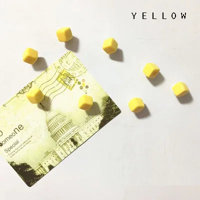 8 шт. 3D стерео кубическая, для конфет магнит на холодильник офисная белая доска домашнее украшение красочный красный синий желтый зеленый креативный мини-инструмент - Цвет: 8pcs yellow