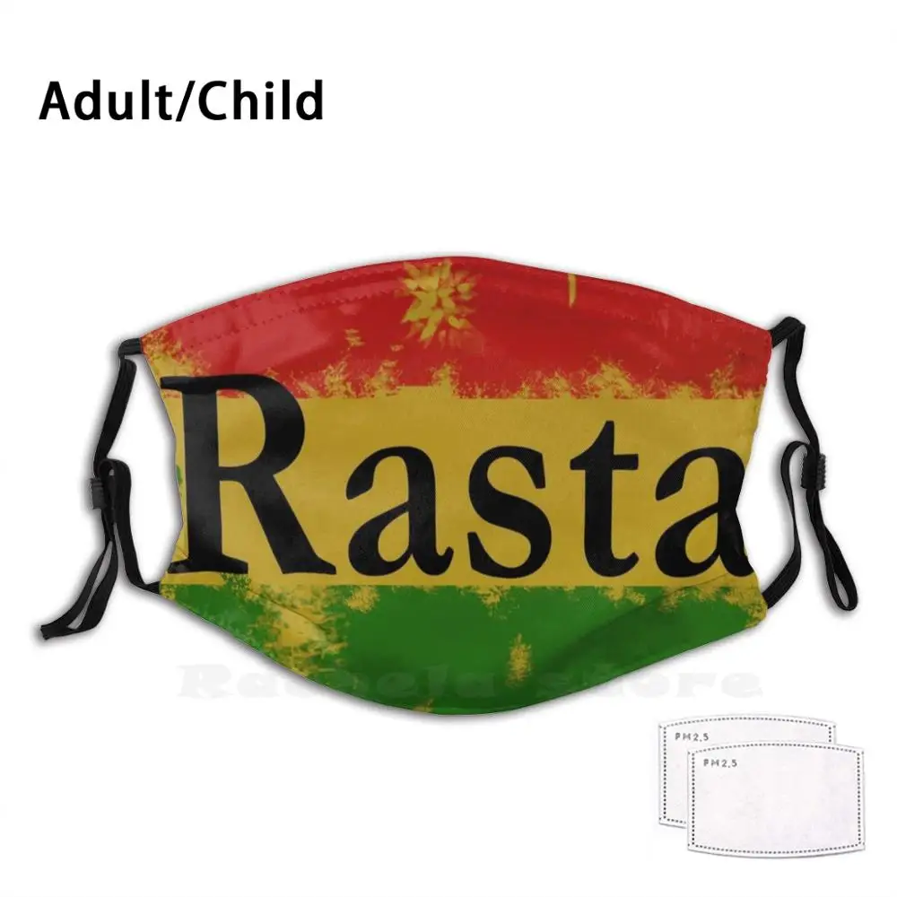 

Rasta Colors Funny Print Reusable Pm2.2150 Filter Face Mask Rasta Rasta Jamaican Jamaica Dub Ska Caribbean Island Rasta Reggae