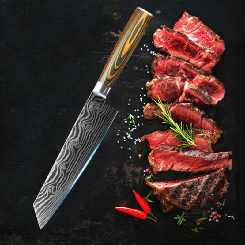  5PCS Kitchen Knife Set Japanese Chef Knives 7CR17 440C Damascus High Carbon Stainless Steel Utility - 4000309974507