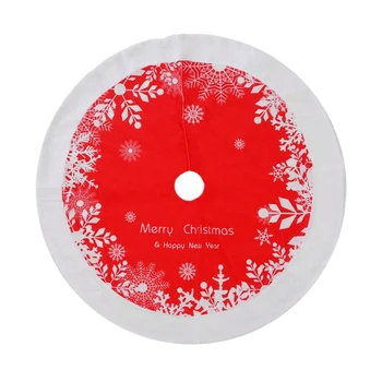 

Merry Christmas Tree Skirt Snowflake Ornament Carpet Floor Mat Base Cover Decor R9JC