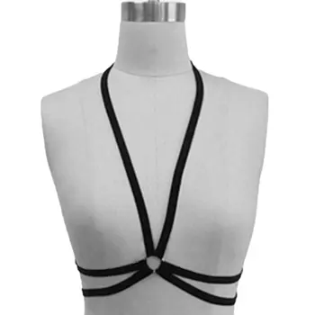 

Wiring Harness Hollow Breast Exposing Halter Brassiere Straps Western Style Elastic Sexy Black Brassiere Straps