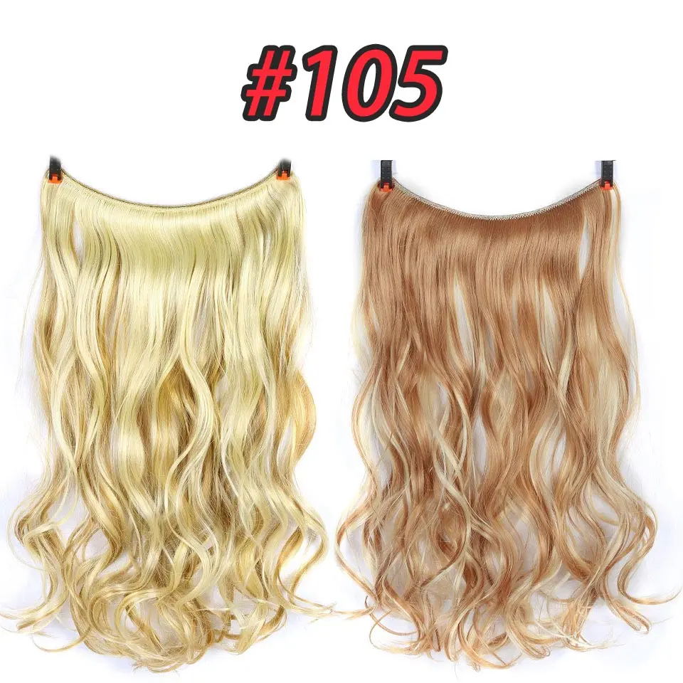 Pageup цельные длинные светлые волосы для наращивания, невидимые синтетические волосы для женщин, рыбная линия, невидимые волосы для наращивания - Цвет: 105