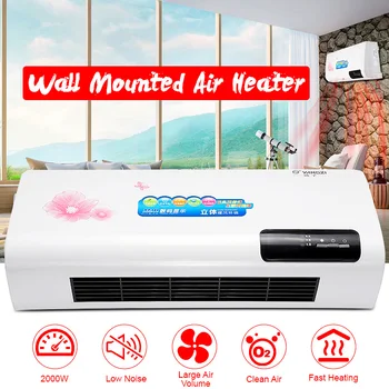 

2000W 220V Energy-saving Wall-mounted Efficient Air Conditioner Heating Fan Digital Display Heater Warmer With Remote Control
