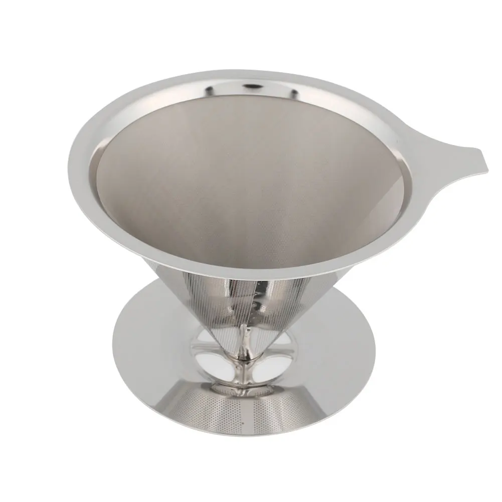 Coffee Filters 4 Coffee Filter Stand Funnel Funnel Double Layer Coffee Filter Holder Practical Stainless Steel Reusable
