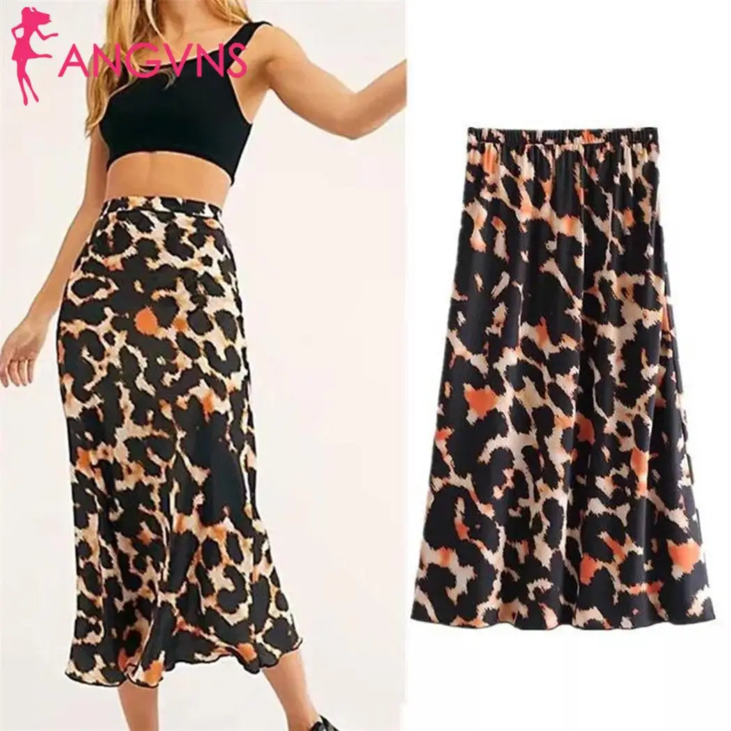 Женская Повседневная леопардовая плиссированная юбка с высокой талией, Повседневная летняя юбка