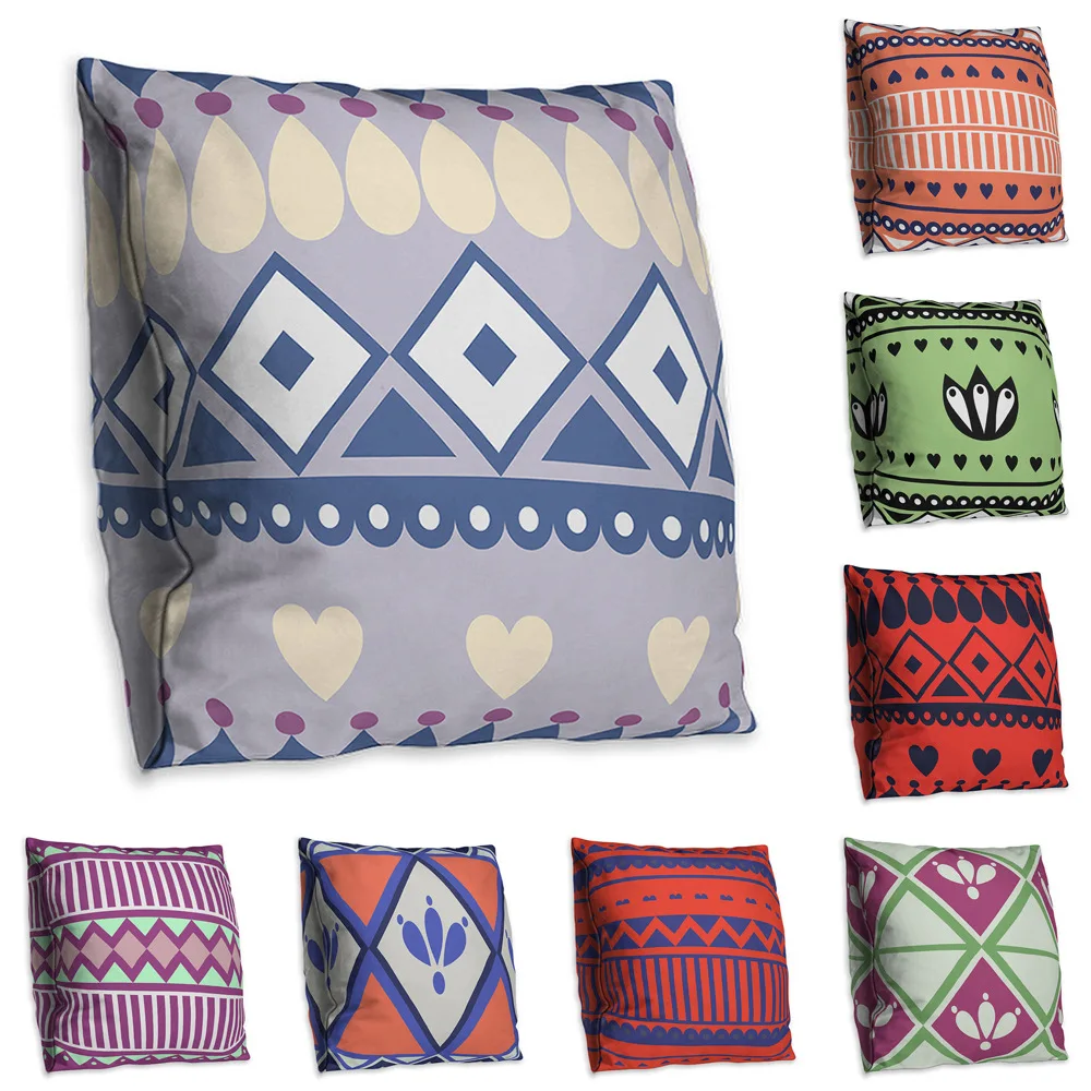 Двухсторонний чехол для подушки с романтическим геометрическим принтом простой