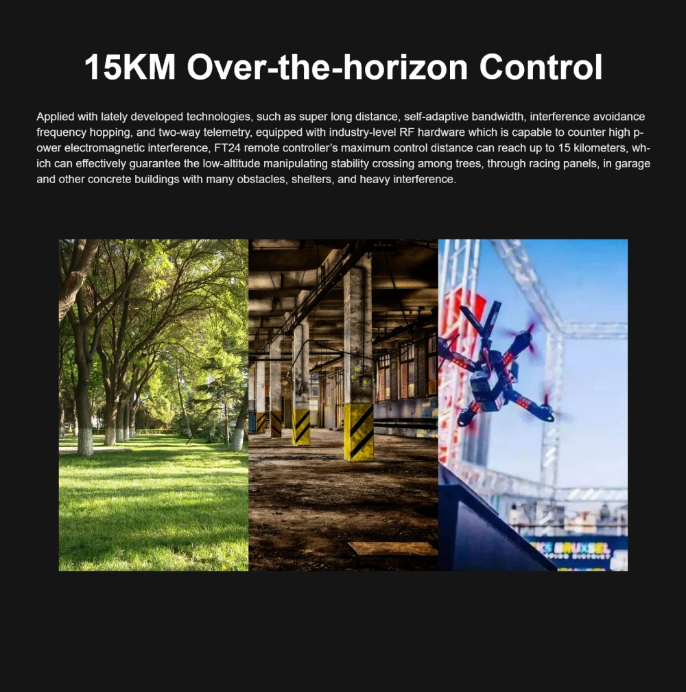 CUAV FT24 Remote Controller - Fix Wing Helicopter Drone Uav 15KM Long Distance Furious Racing Wireless Toy Radio USB Simulated Remote Control 10 CUAV FT24 Remote Controller, FT24 remote controller's maximum control distance can reach up to 15 kilometers .