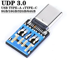 Wysoka prędkość hurtowa 2 w 1UDP TYPE-C TYPE-A USB 3.0 pamięć flash 8GB 16GB 32G 64GB krótki dysk U półprodukty chip pendrive