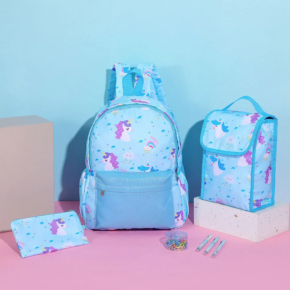 Back to School Unicorn Backpacks Children Cartoon Light Schoolbags