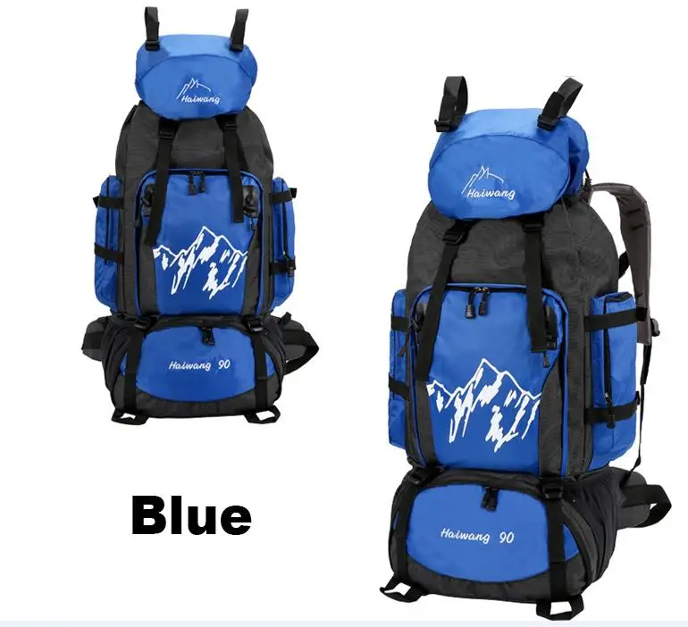 Blue 90L путешествия многоцелевой альпинистские рюкзаки Пешие прогулки большой емкости рюкзаки кемпинг нейлон супер легкий спорт путешествия, треккинг Сумка - Цвет: Blue