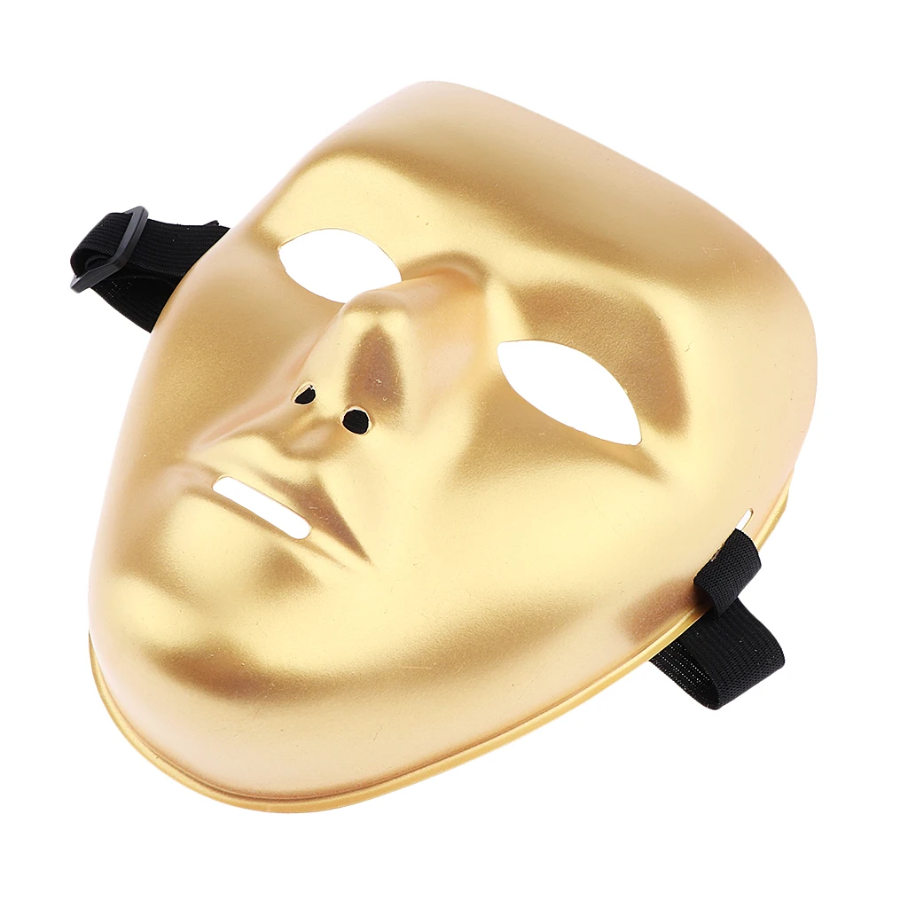 Halloween White/Gold Face Mask Jabbawockeez Costumes Horror Movie Roleplay Party