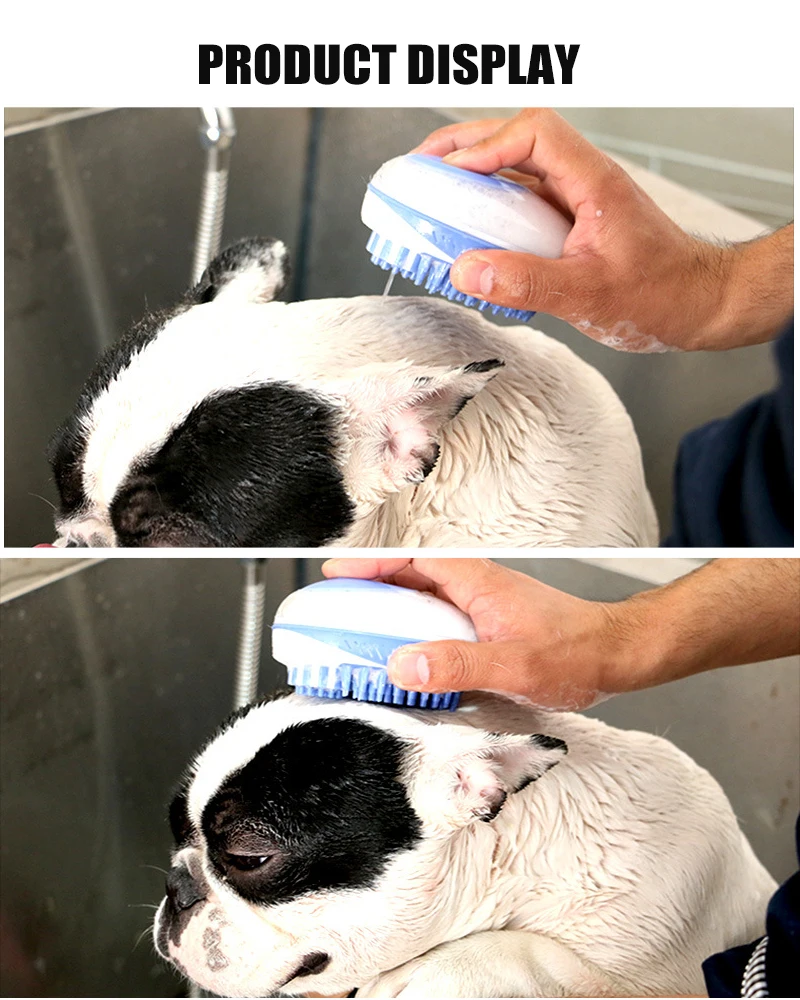 Multifunction Hair Remover Massage Silicone Dog Bath Grooming Brush Pet Cleaning Supplies With Shampoo For Puppy And Kitten7