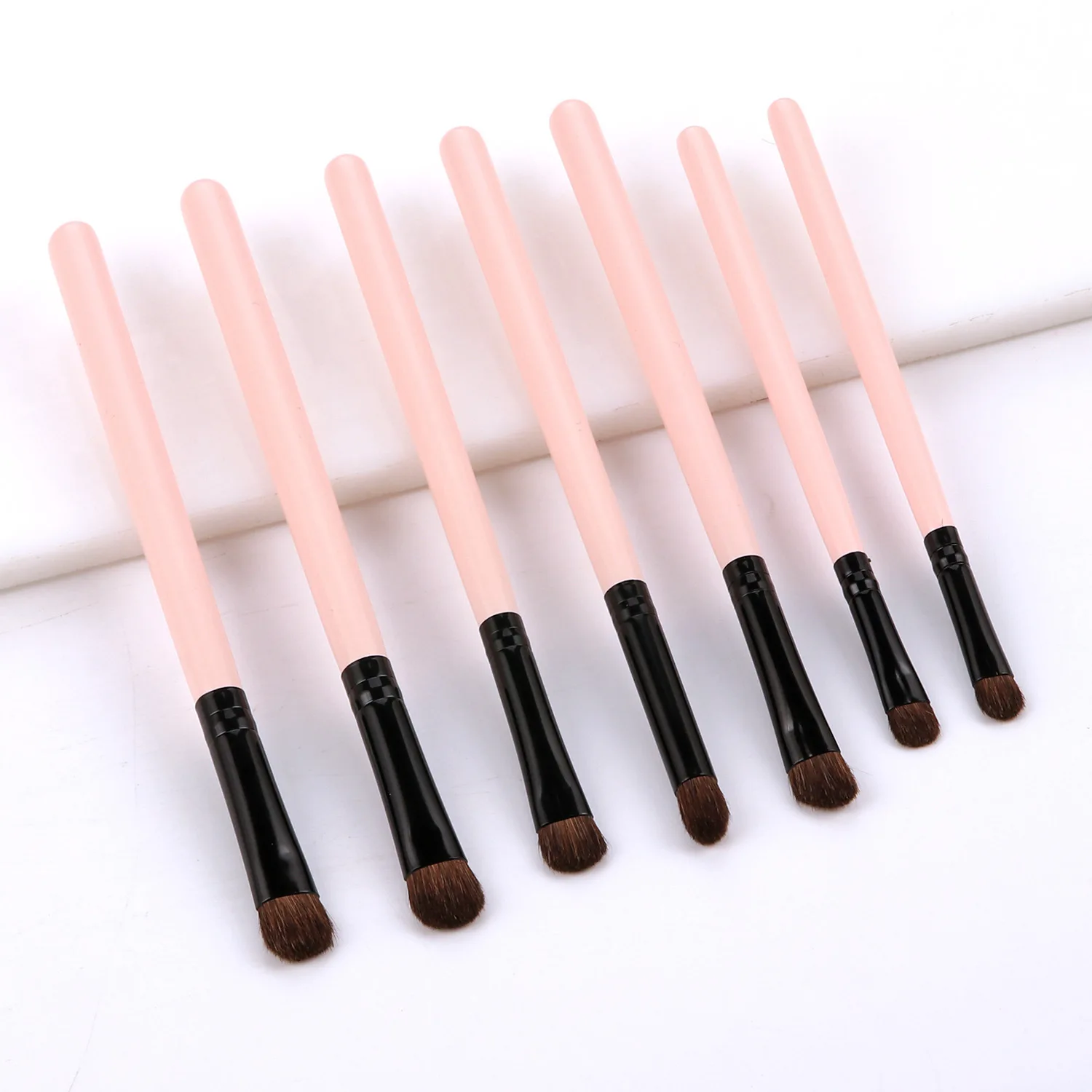 7pcs/set Eyeshadow Makeup Brushes Set 100% Natural Animal Hair Eye Shadow Cosmetics Blending Soft Make Up Brush Tool Kit JE07PY