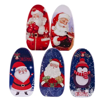 

24Pcs Christmas Iron Candy Box Mini Tin Box Santa Snowman Pattern Design Candy Cookies Organizer Container for Kids