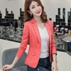 Red Blazer Women Long Sleeve Suit Jackets Femme Solid Black Single Button Coat Slim Fit Office Lady Coat Female Top 2021 Fall 6