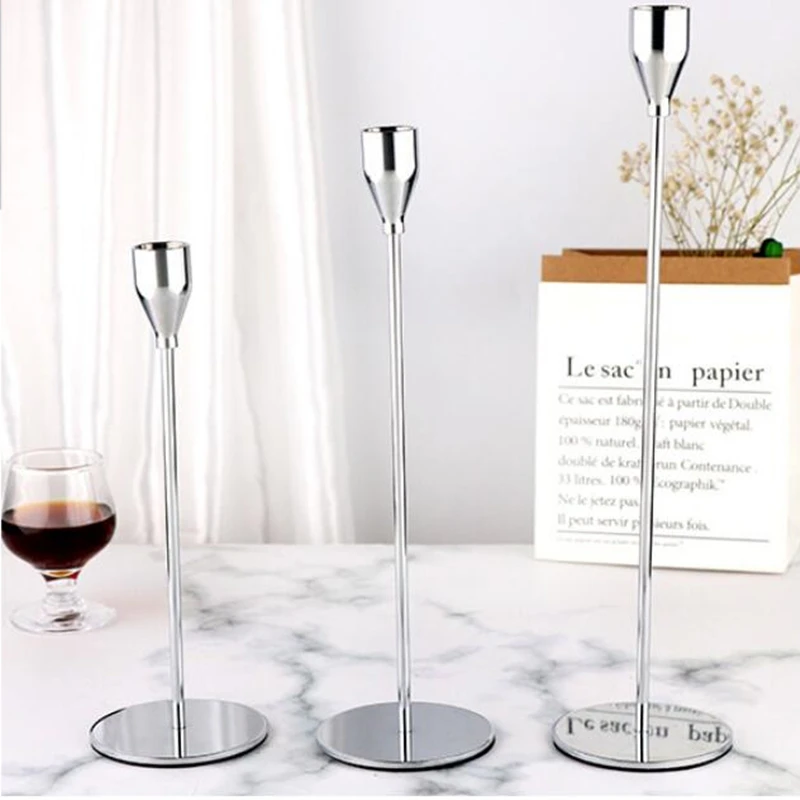 European Style Metal Candle Holders Simple Wedding Decoration Bar Party Living Room Decor Home Table Candlestick candle holders