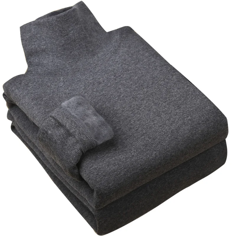 Thermal Underwear Sets Men Thermal Underwear Suit Plus Velvet Thicken Men's Cotton Long Johns Winter Warm Clothing 2 Pieces set High-neck