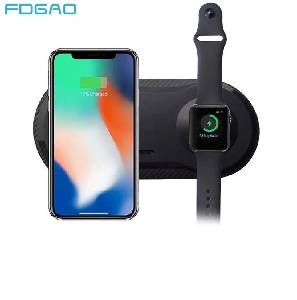 FDGAO 10 Вт Qi Беспроводная зарядная док-станция для Apple Watch 5 4 3 2 1 для iPhone 11 pro X XS MAX XR 8 QC 3,0 быстрое зарядное устройство