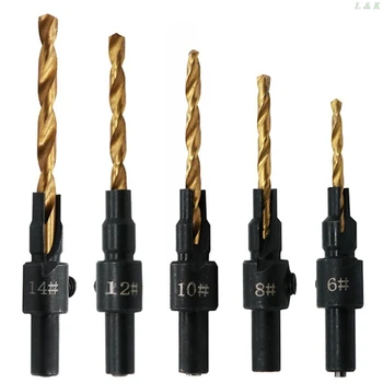 

1Set Steel Countersink Drill Woodworking Drill Bit Screw Sizes #6 #8 #10 #12 #14 U50A