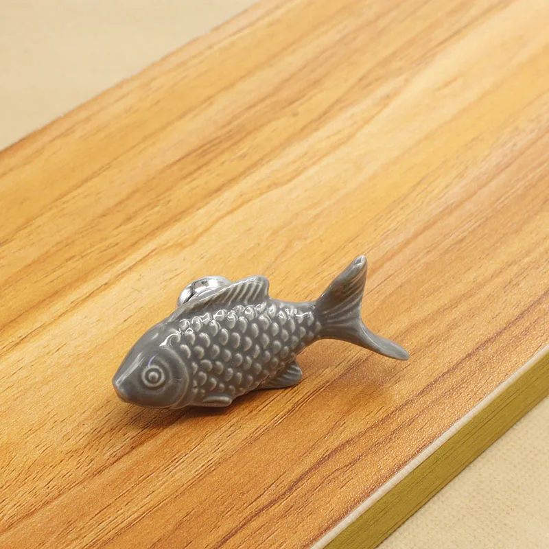 Children Drawer Knobs Fish Shape Ceramic Handles for Kids Room Kitchen  Cabinet Handles Cupboard Knobs Furniture Hardware