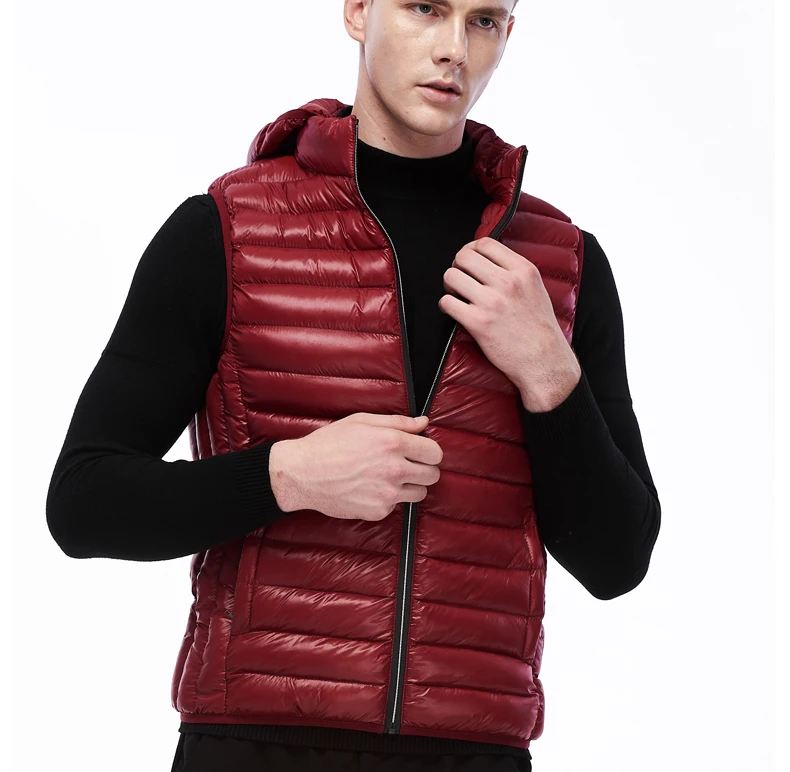 Men Hooded Gilet Waistcoat Winter Cotton Padded Sleeveless Puffer Jacket Coats Outwear Men's Thicken Vest 3XL