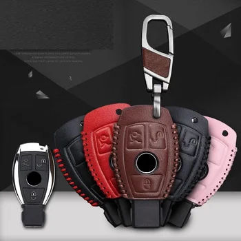 

Leather Car Remote Key Case Fob Cover For Mercedes Benz A B R G Class GLK GLA W204 W251 W463 W176