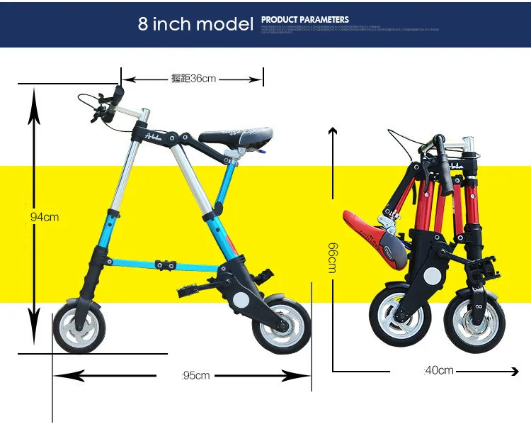 xпередний Abike унисекс 8 дюймов колеса мини Сверхлегкий складной велосипед метро транспорт дорожный велосипед Спорт на открытом воздухе bicicleta