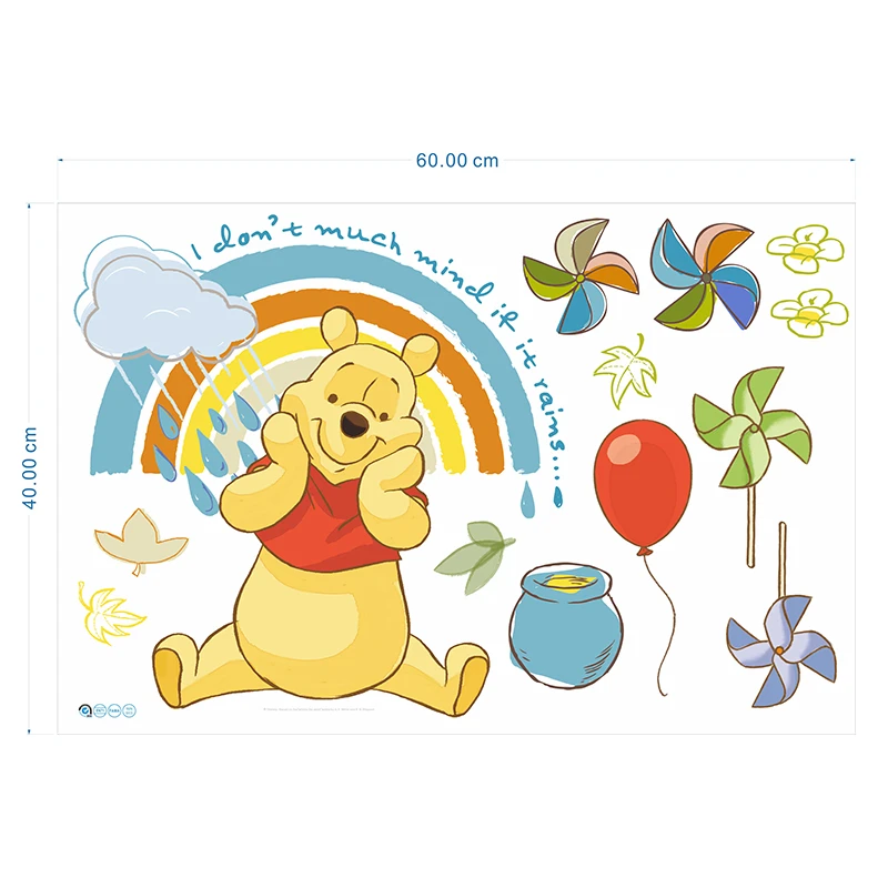Disney cartoon winnie pooh wall decals Kids bedroom nursery home decor 40*60cm animals wall stickers pvc mural art DIY wallpaper