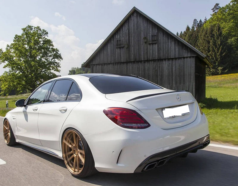 Спойлер C180 C200 C220 C250 C300 2015 2016 4 двери автомобиля C63 стиль черный спойлер из