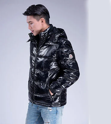 

2019 new men jacket Thickened warm bright face men's down coat black plus size 3XL