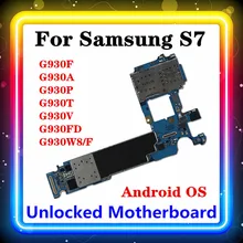 S7 האם לסמסונג גלקסי S7 G930F/G930A/G930P/G930T/G930V/G930FD G930W8/F האם 32gb Mainboard אנדרואיד
