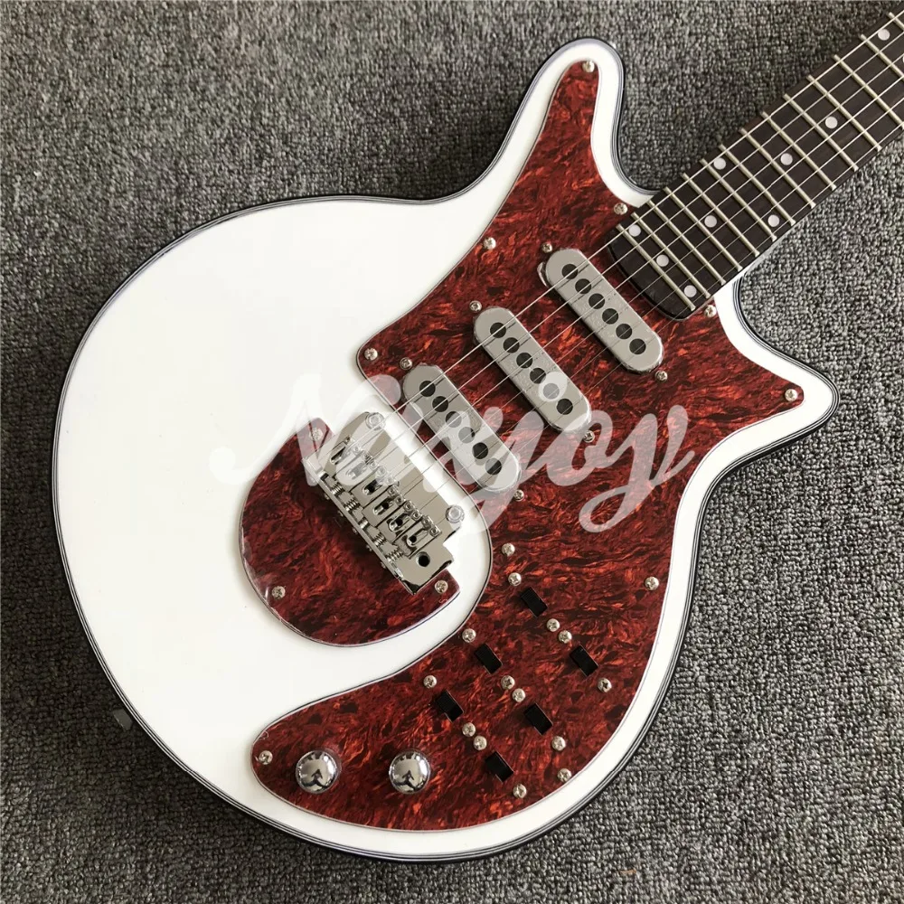 Фабрика белая Гильдия Brian BM01 Brian may-гитара Black Pickguard 3 пикапы тремоло мост 24 лада на заказ электрогитара