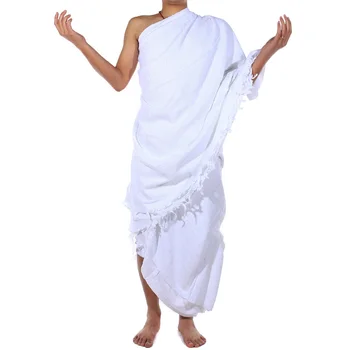 

2PCS/lot Muslim Islamic ClothingSoft Ramadan ihram Ahram Towel Musulim Islam Polyester Prayer Towels For Adults and Kids