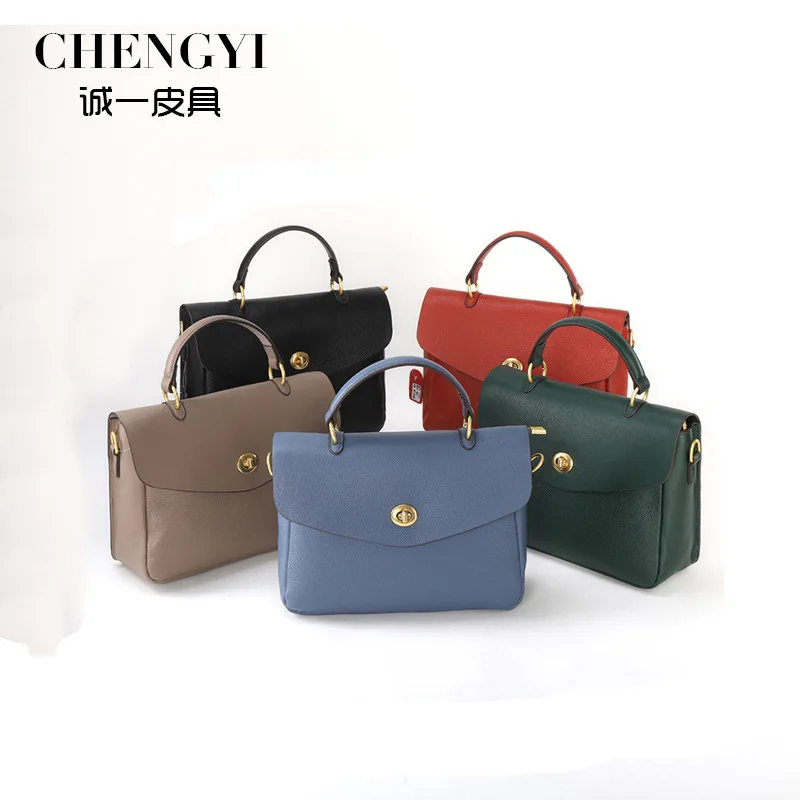 

2019 New Style Fashion Messenger Bag WOMEN'S Bag Oblique Hand Business Versatile Ol Cowhide Material