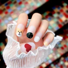 Weep Yafeng Маникюр готовой продукции онлайн знаменитости INS тусклый Лак Матовый милый маленький медведь поддельные ногти готовой Продукт маникюр